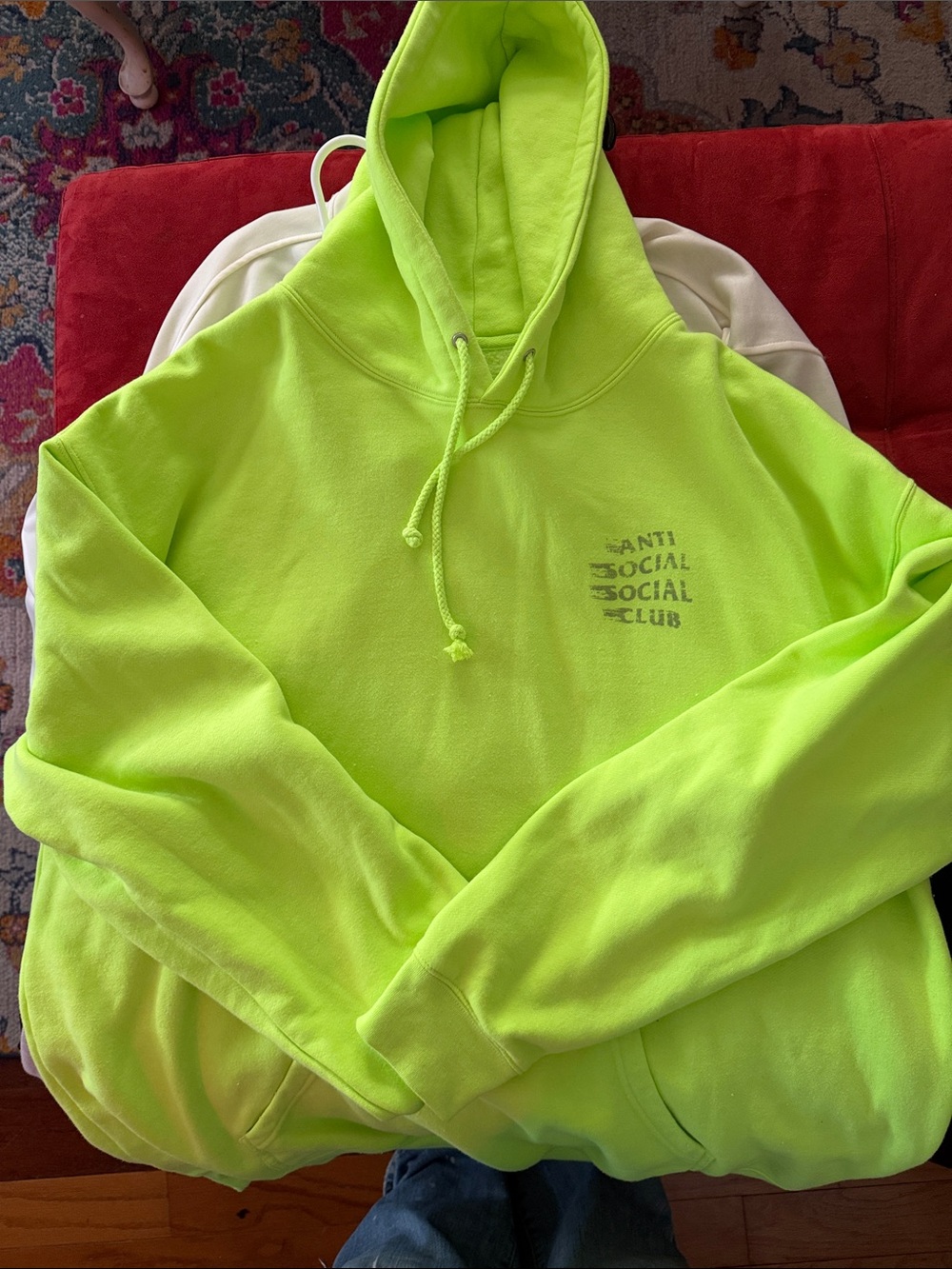 Anti Social Social Club S/S'22 "Big Blur" glitch logo hoodie XXL